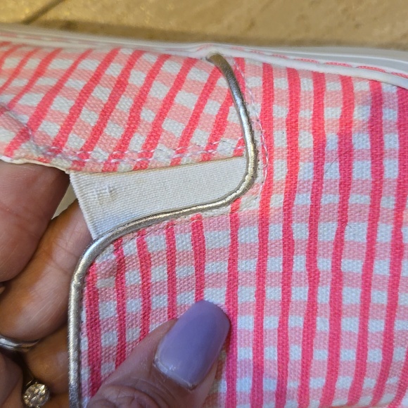 Lilly Pulitzer Pink/White Checked Slip-On Sneakers - Picture 12 of 13